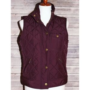 Lauren Ralph Lauren Eggplant Diamond Quilted Vest